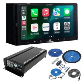 Alpine ILX-W770M Digital Multimedia Receiver + Power Pack Amplifier + Amp Kit