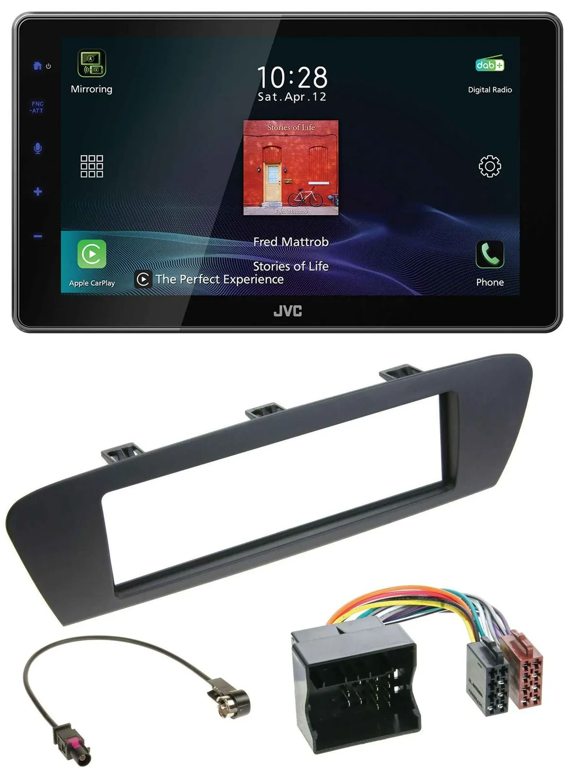JVC DAB MP3 Bluetooth USB Autoradio für Renault Scenic (ab 12) - braun