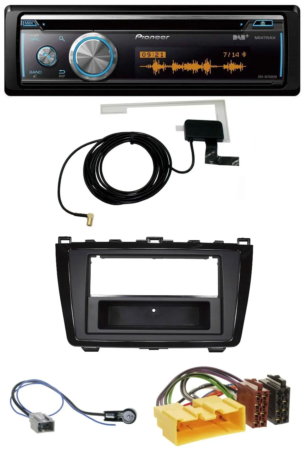 Автомагнитола для Mazda 6 (2008–2012) Pioneer Bluetooth, DAB, MP3, USB, CD, глянцевая