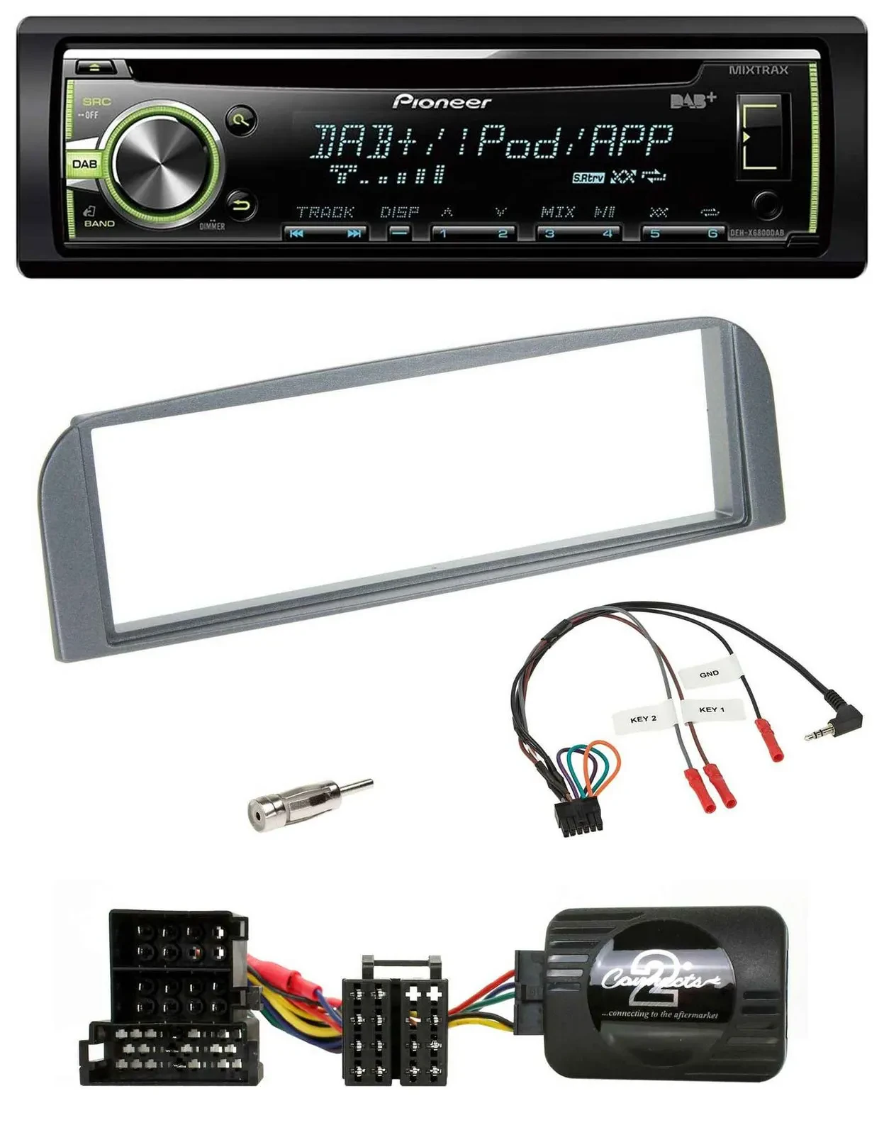 Автомагнитола Pioneer CD, DAB, USB, MP3 для Alfa Romeo 147/GT антрацит