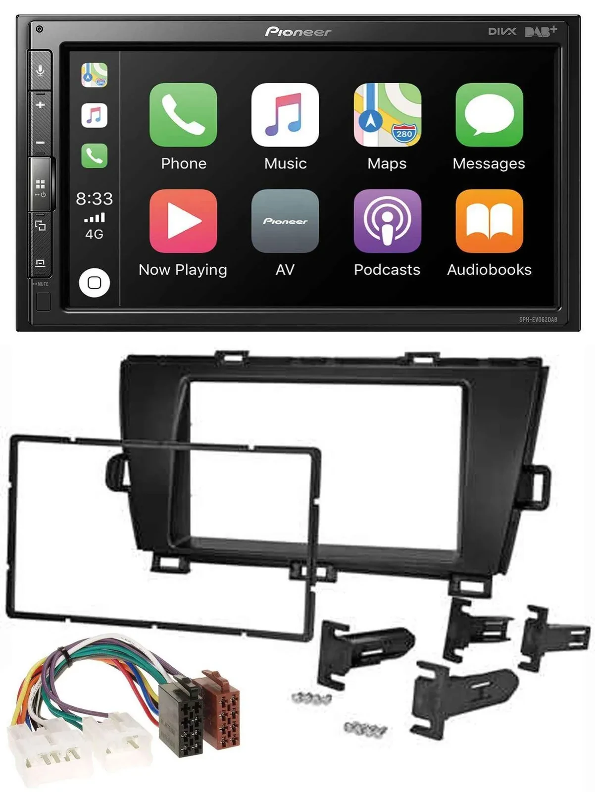 Pioneer USB MP3 DAB 2DIN Bluetooth Autoradio für Toyota Prius (2009-2012)