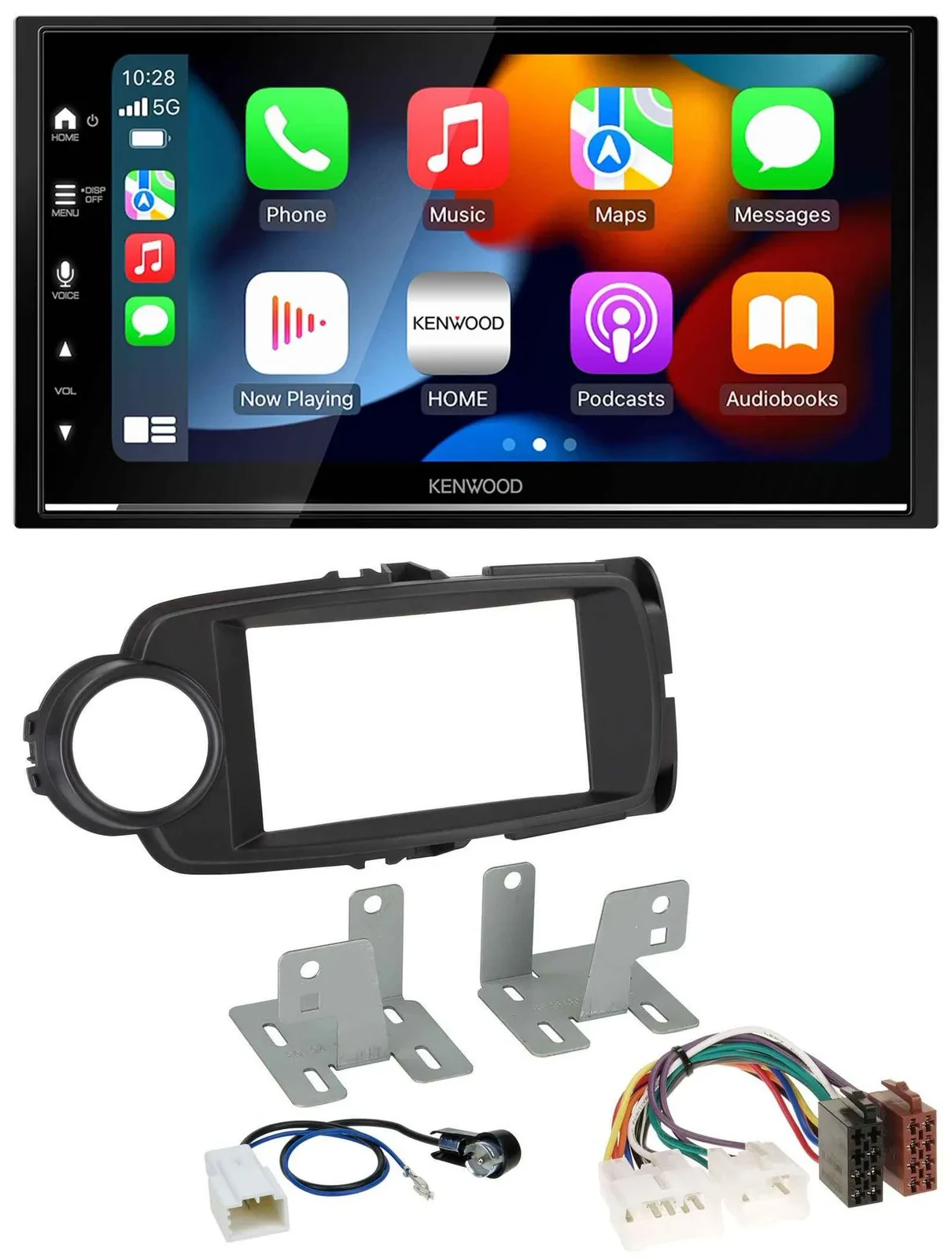 Kenwood DAB USB Bluetooth 2DIN MP3 Autoradio für Toyota Yaris 11-20 schwarz