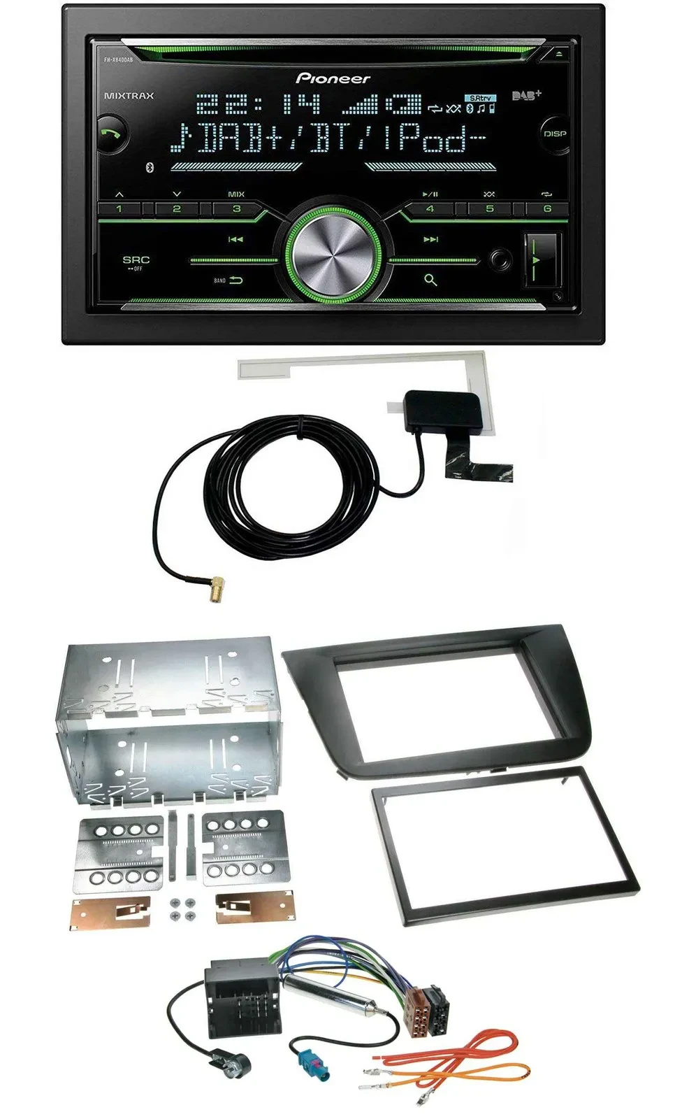 Pioneer CD USB MP3 Bluetooth 2DIN DAB Autoradio für Seat Leon 05-09 schwarz