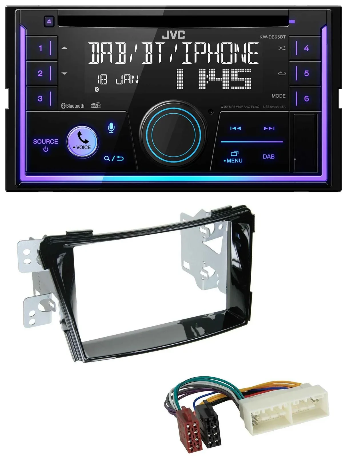 JVC MP3 USB 2DIN DAB Bluetooth CD Autoradio für Hyundai i40 ab 2016 Typ VF Klavi