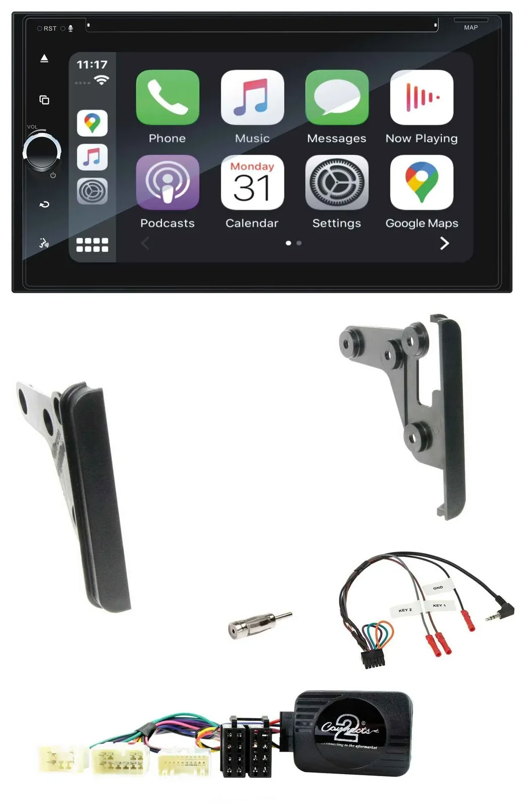 Blaupunkt DAB Lenkrad TMC Bluetooth USB 2DIN Navigation für Toyota Yaris 2007-20