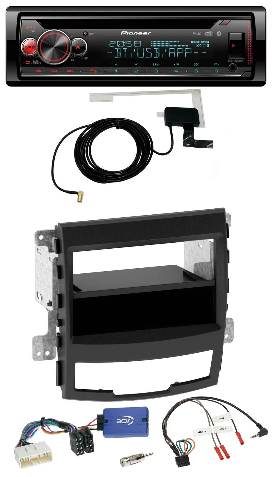 Автомагнитола для SsangYong Korando CK (2010–2013) Pioneer DAB, CD, USB, Bluetooth