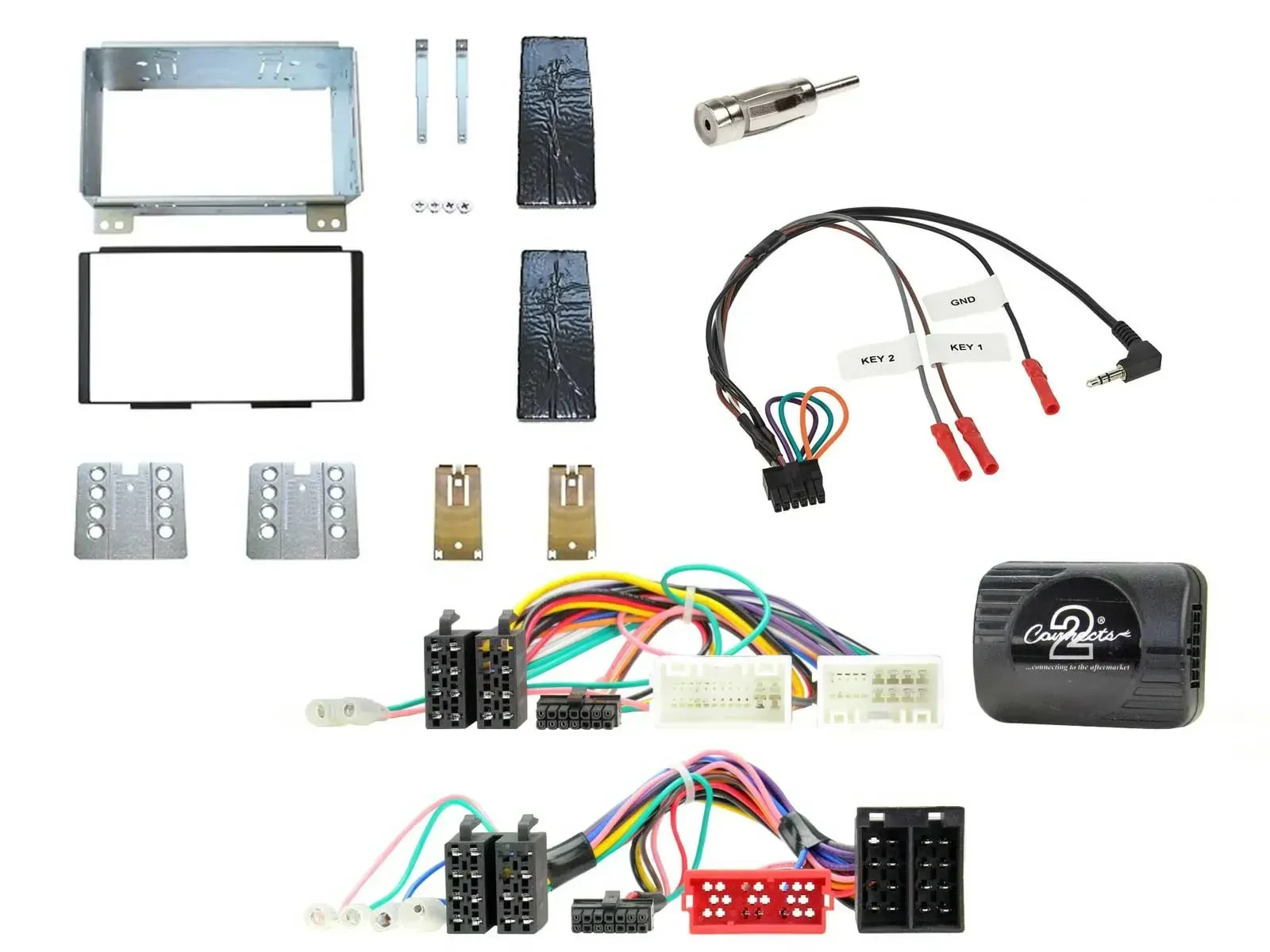 Einbauset Lenkradadapter Doppel DIN Autoradio für KIA Carnival II VQ 2006-2011