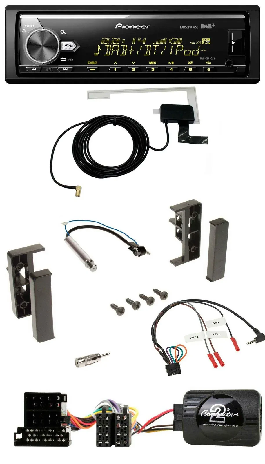 Автомагнитола для Audi A2/A3/A4/A6 (1999–2000) Pioneer Bluetooth, DAB, USB