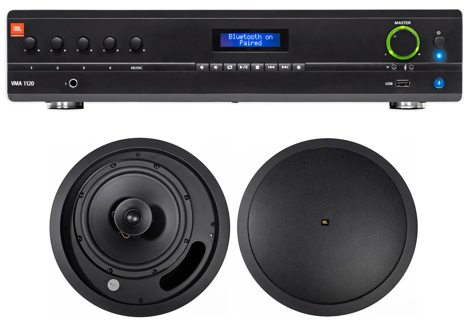 Потолочная акустика JBL Control 18C/T Black с усилителем (пара)