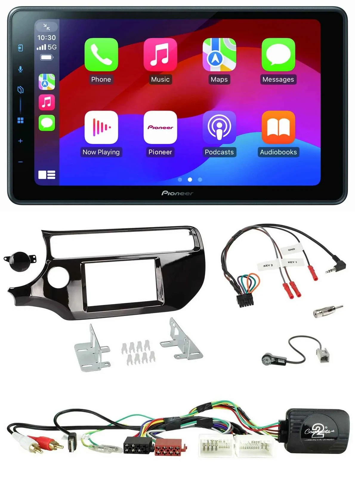 Pioneer Bluetooth 2DIN USB Lenkrad DAB Autoradio für Kia Rio UB ab 2015 piano sc
