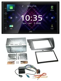 JVC DAB 2DIN MP3 Bluetooth USB Autoradio für Seat Leon 2005-2009 silber