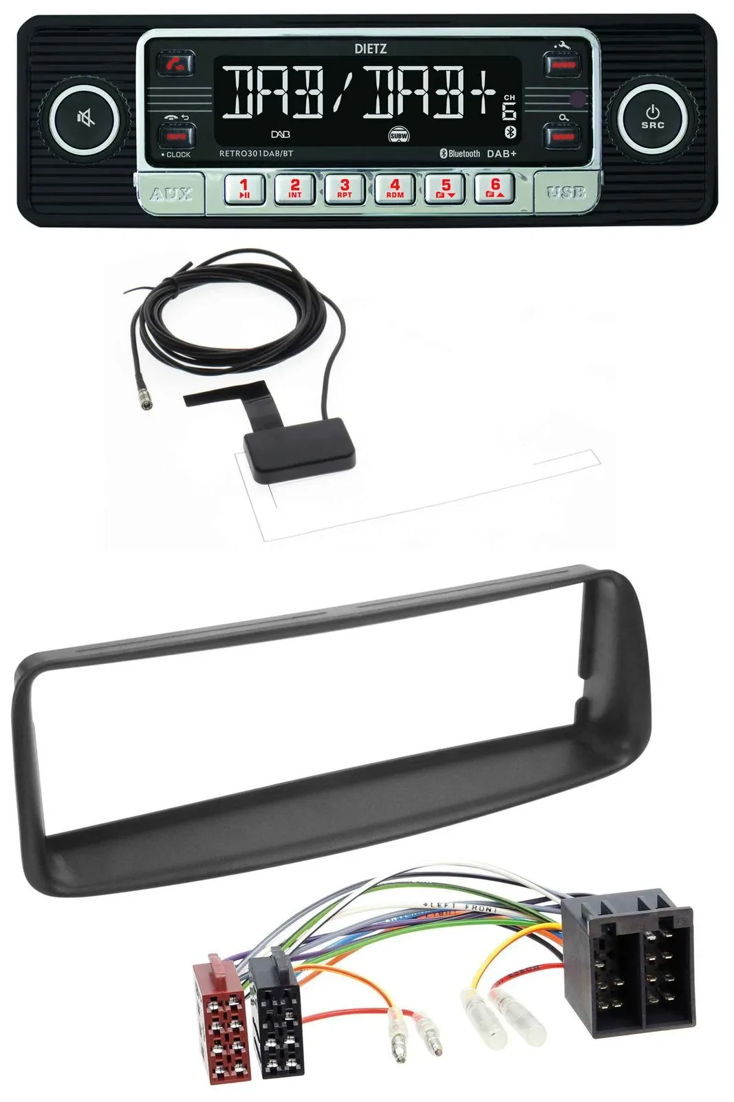 Dietz DAB Bluetooth USB MP3 Autoradio für Peugeot 206 (ab 1998)