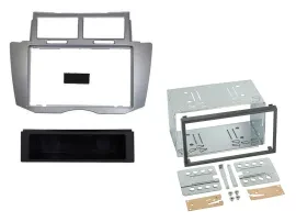 Einbaurahmen Set Doppel DIN Autoradio für Toyota Yaris 2007-2011 silber