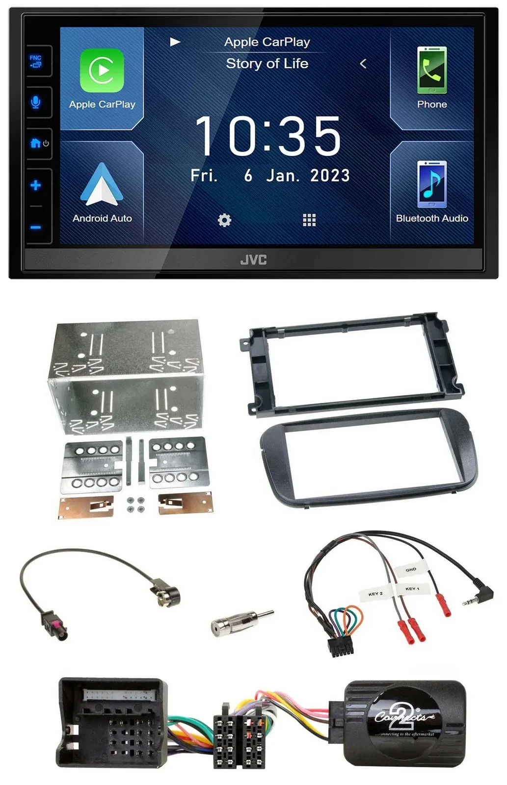 JVC DAB Bluetooth Lenkrad USB 2DIN Autoradio für Ford S-Max Mondeo 07-14 Profi s