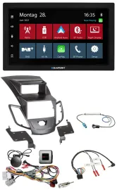 Blaupunkt Lenkrad Bluetooth DAB 2DIN USB Autoradio für Ford Fiesta 10-17 Display