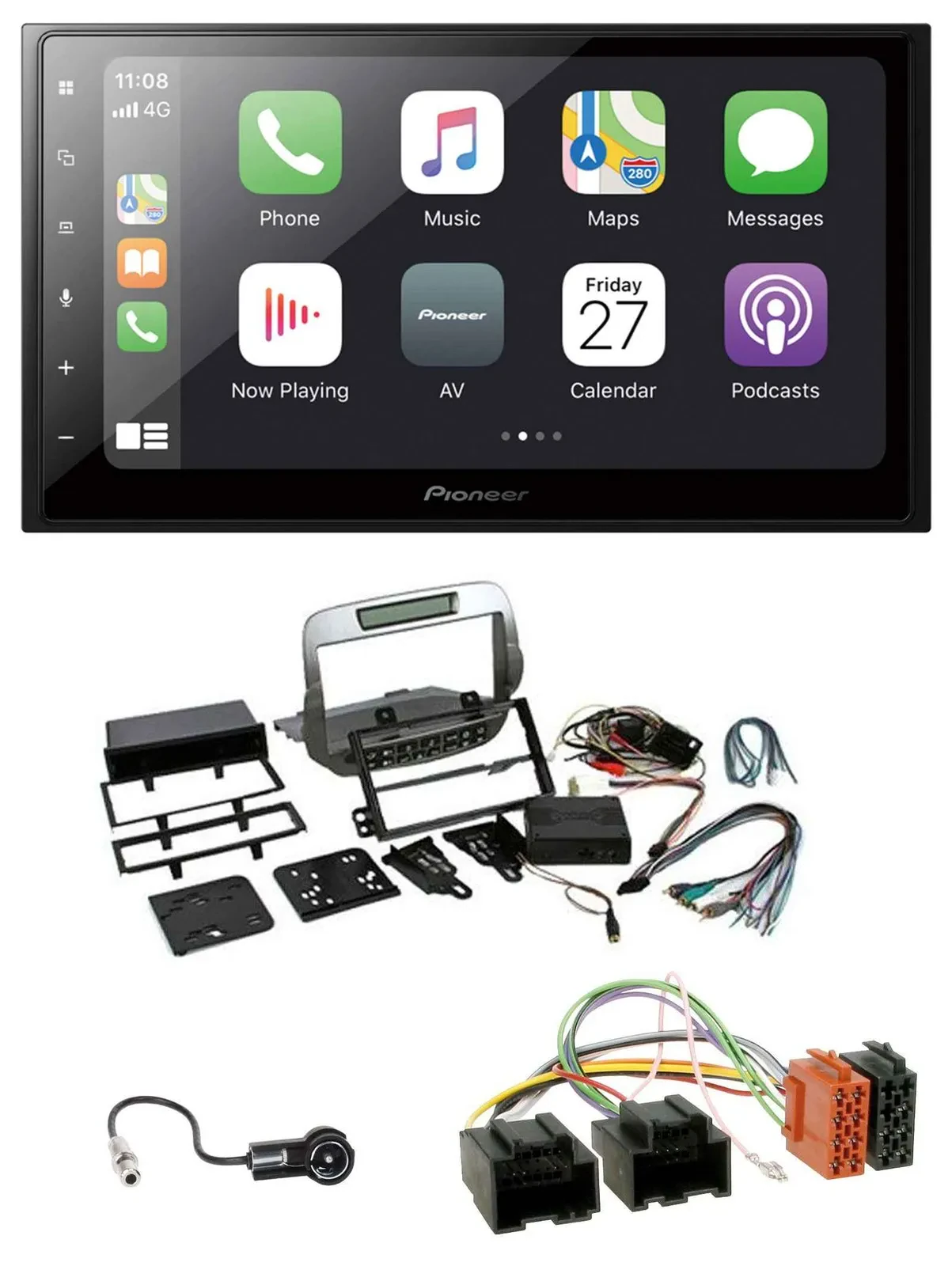 Pioneer MP3 Bluetooth DAB 2DIN USB Autoradio für Chevrolet Camaro 2010-2015 silb