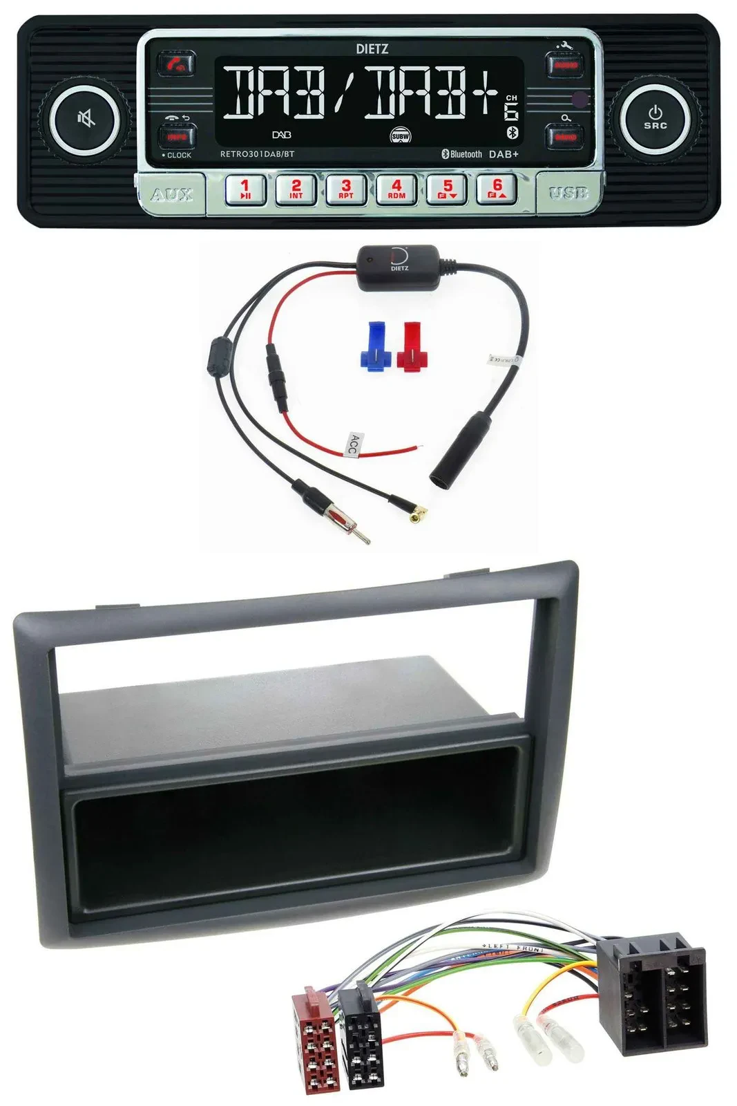 Dietz MP3 DAB Bluetooth USB Autoradio für Renault Megane Scenic ab 07 schwarz