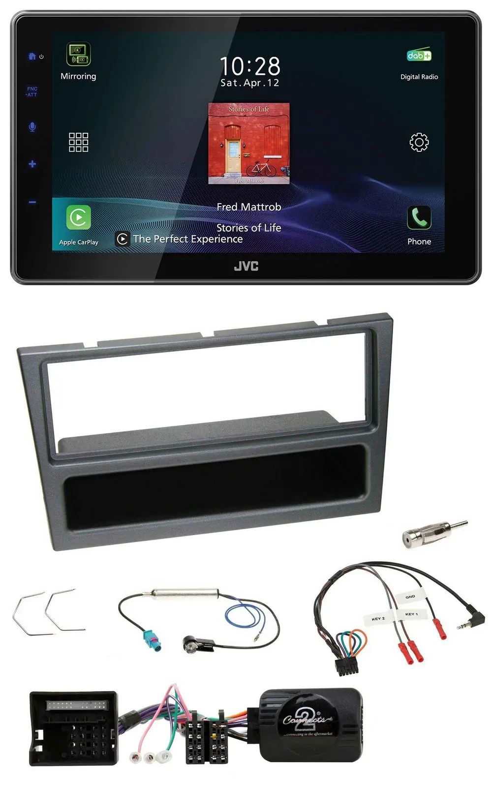 JVC DAB Lenkrad Bluetooth USB Autoradio für Opel Corsa C Meriva Vectra C Tigra c