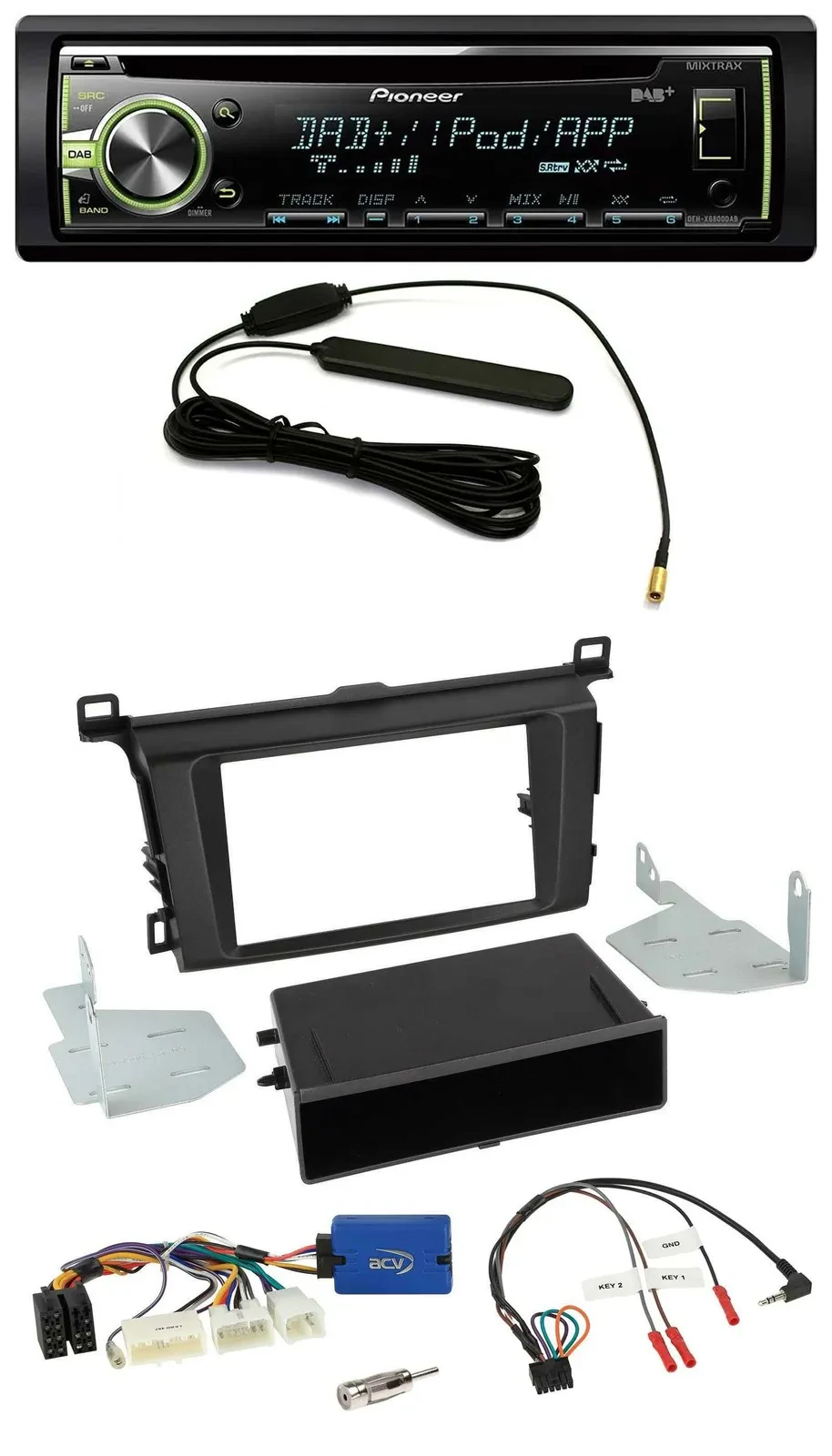 Автомагнитола для Toyota RAV4 (с 2013) Pioneer MP3 USB CD DAB, поддержка управления на руле