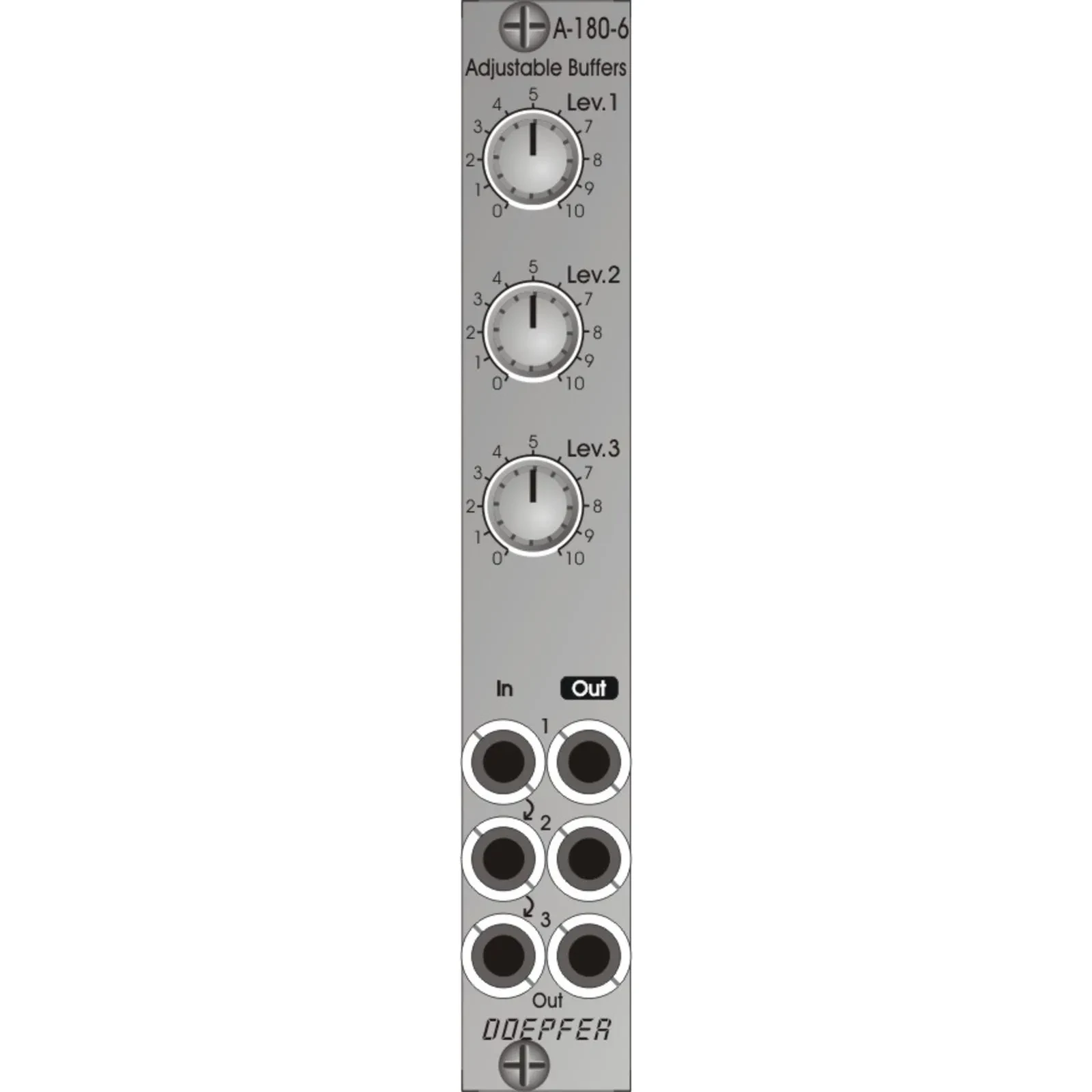 Doepfer A-180-6 Triple Adjustable Buffer / CV Source - Attenuator Modular