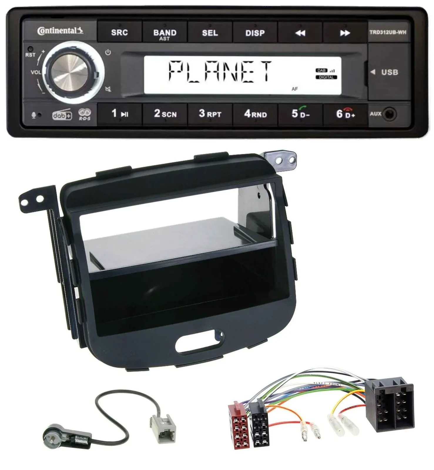 Автомагнитола для Hyundai i10 (2008–2013) Continental 1DIN USB AUX DAB MP3 Rubber Touch