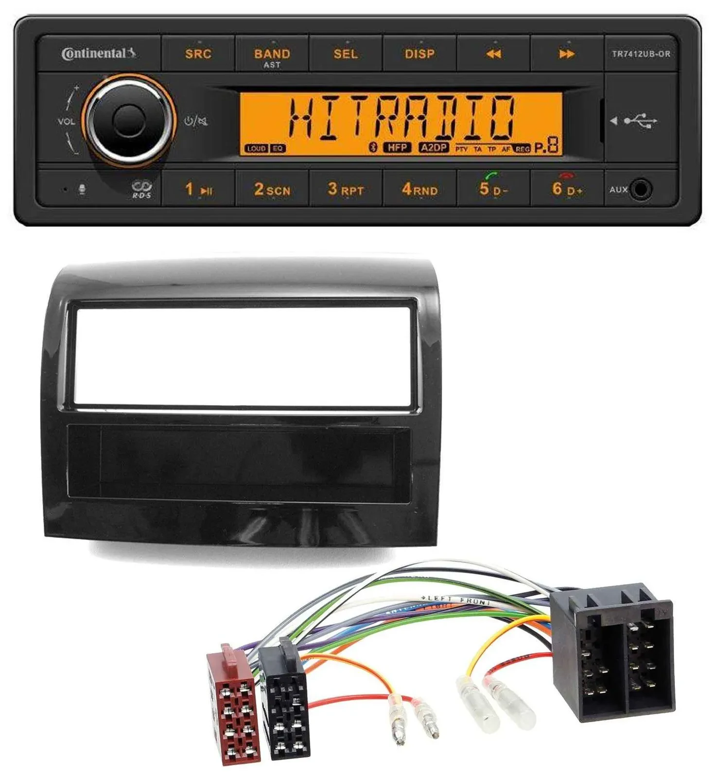 Continental MP3 Bluetooth AUX USB Autoradio für Fiat Ducato 2011-2021 piano schw