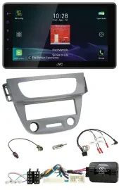 JVC DAB Lenkrad Bluetooth USB Autoradio für Renault Megane 3 2012-2014 grau