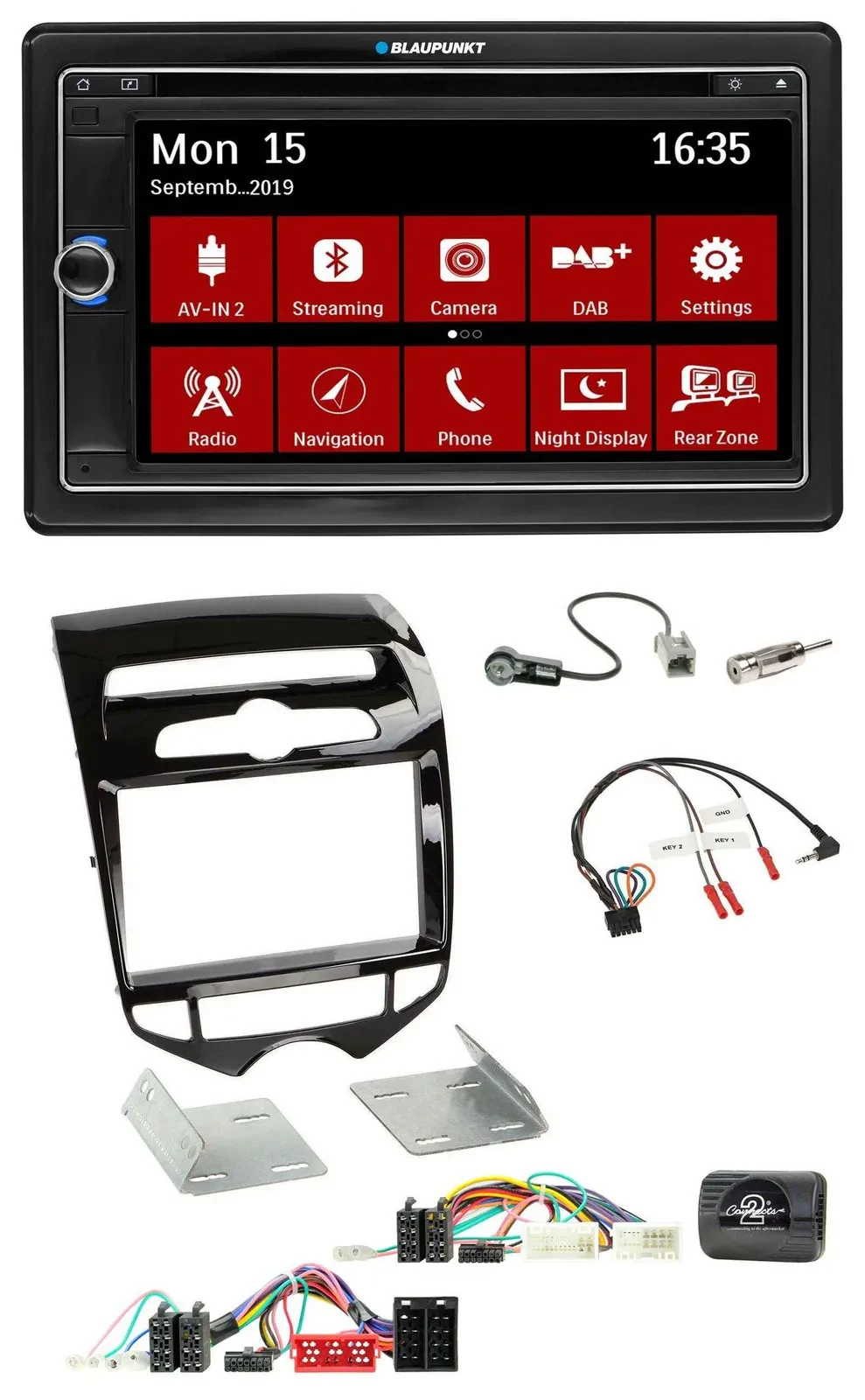 Blaupunkt TMC USB Lenkrad Bluetooth DAB 2DIN Navigation für Hyundai ix20 ab 10 a