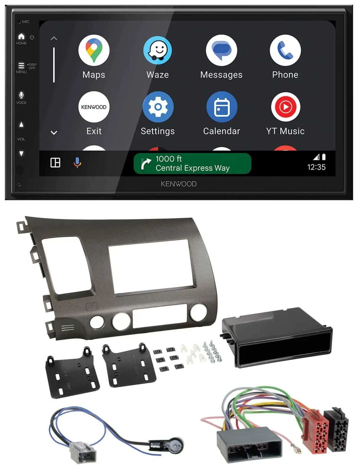 Автомагнитола Kenwood 2DIN, DAB, Bluetooth, USB, MP3 для Honda Civic Hybrid FD3 (2006–2010)