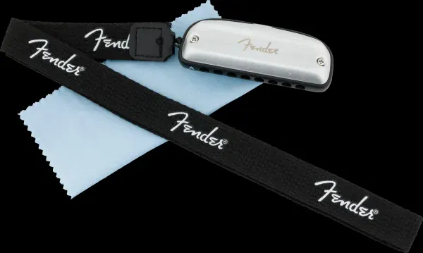 Fender Blues Junior 8-Hole Diatonic Harmonica, Key of C w/Cloth and Lanyard