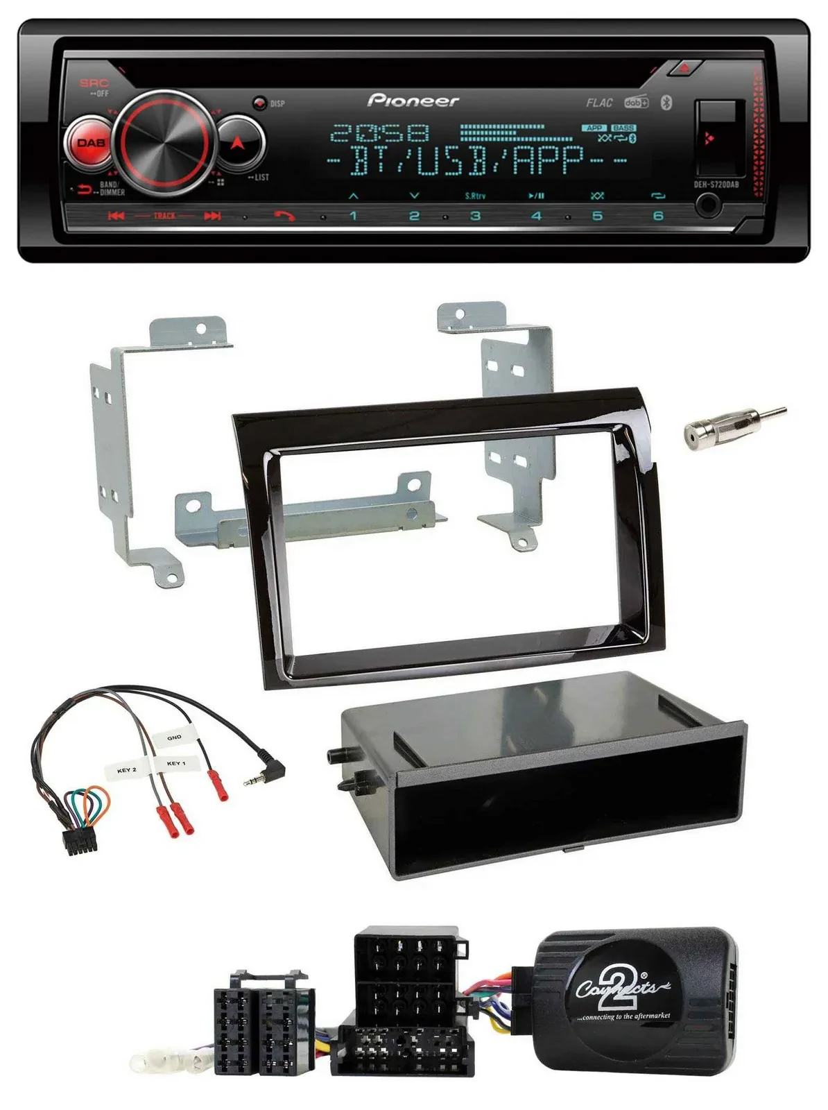 Pioneer Lenkrad DAB CD Bluetooth USB Autoradio für Fiat Ducato 2006-2008 piano