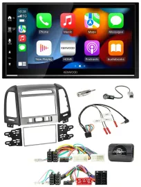 Kenwood DAB USB Bluetooth 2DIN Lenkrad Autoradio für Hyundai Santa Fe 10-12 3 Sc