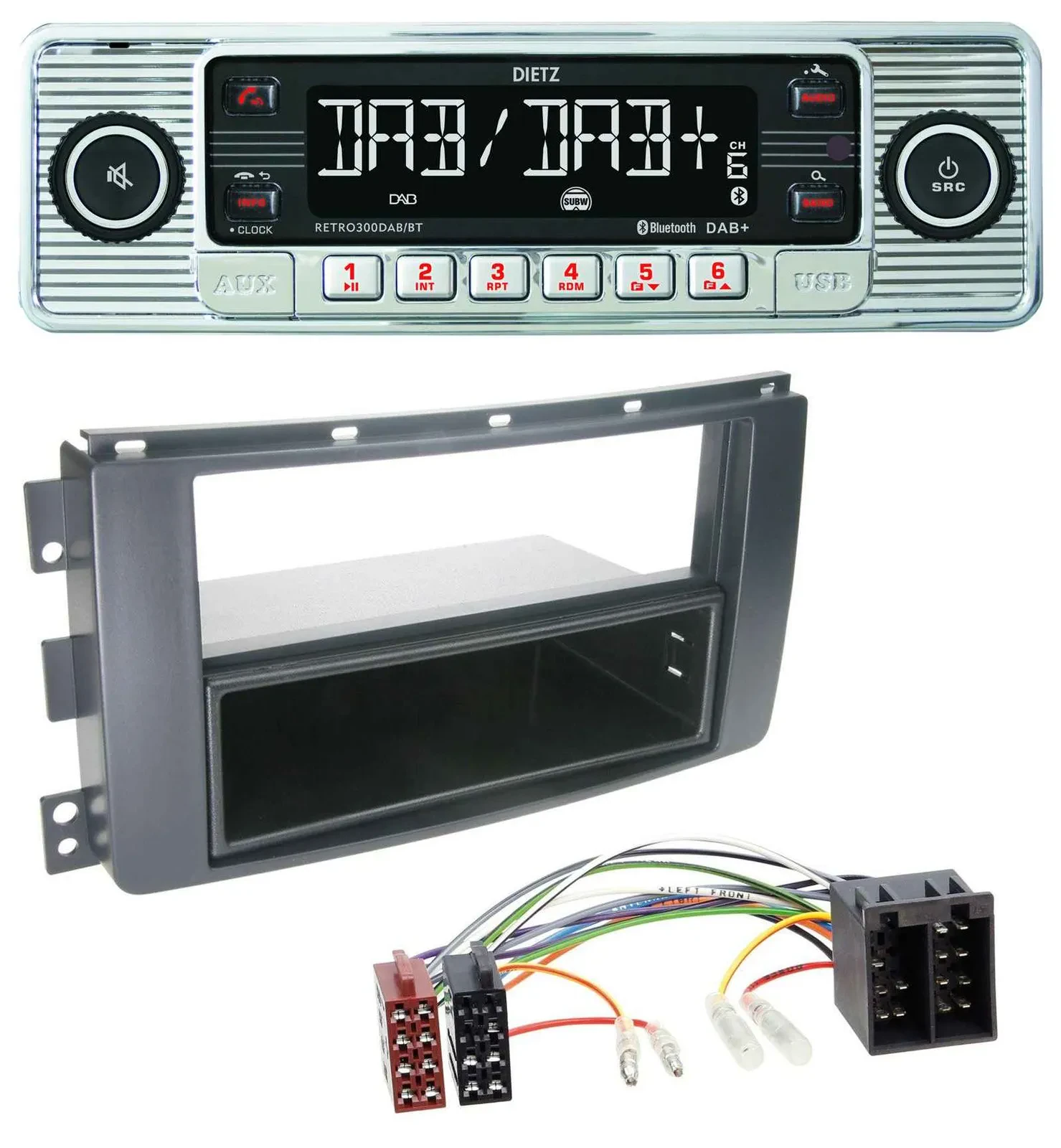 Dietz Bluetooth MP3 DAB USB Autoradio für Smart ForFour 454 ForTwo 451 ISO