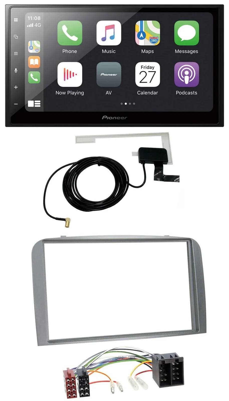 Pioneer USB MP3 2DIN Bluetooth DAB Autoradio für Alfa Romeo 147 GT 00-10 silber