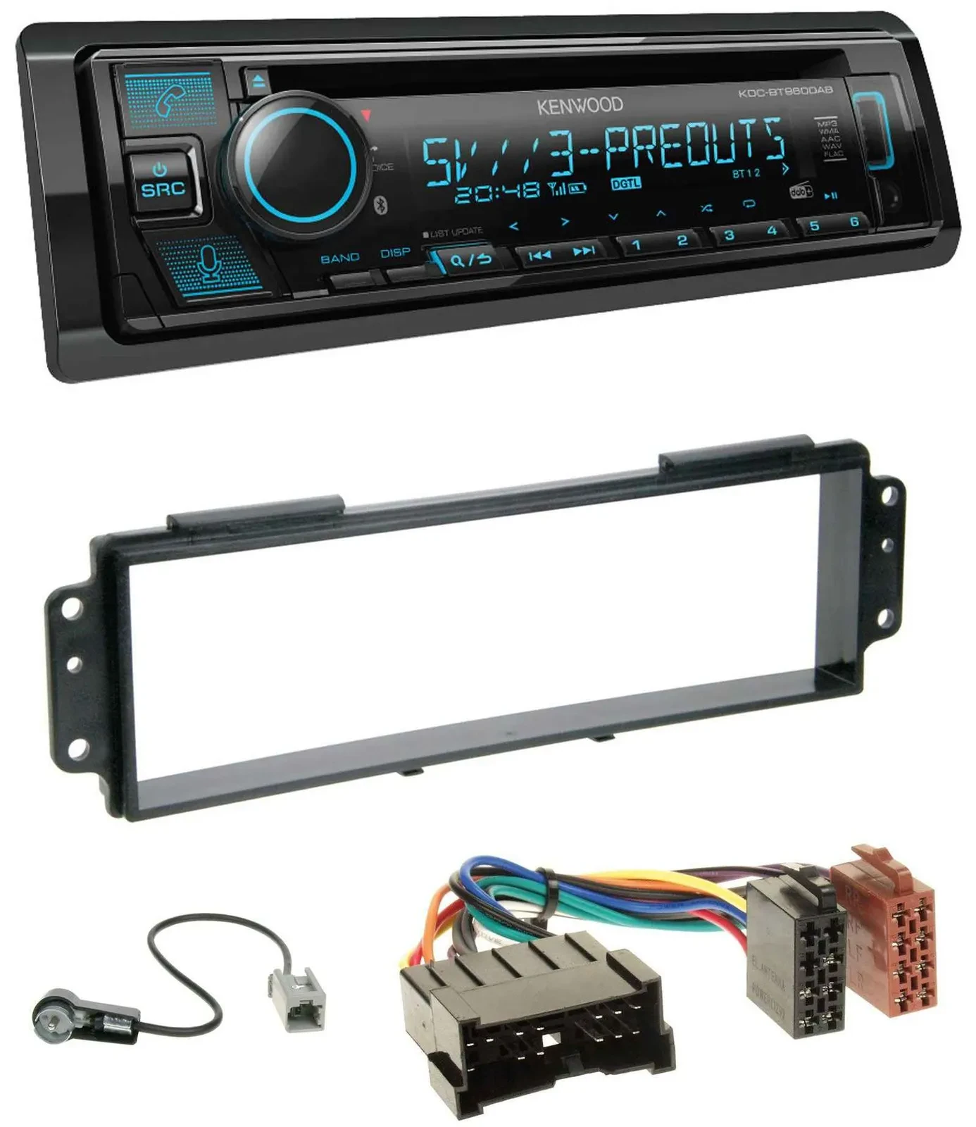 Kenwood Bluetooth USB CD MP3 DAB Autoradio für Kia Picanto (2008-2011)