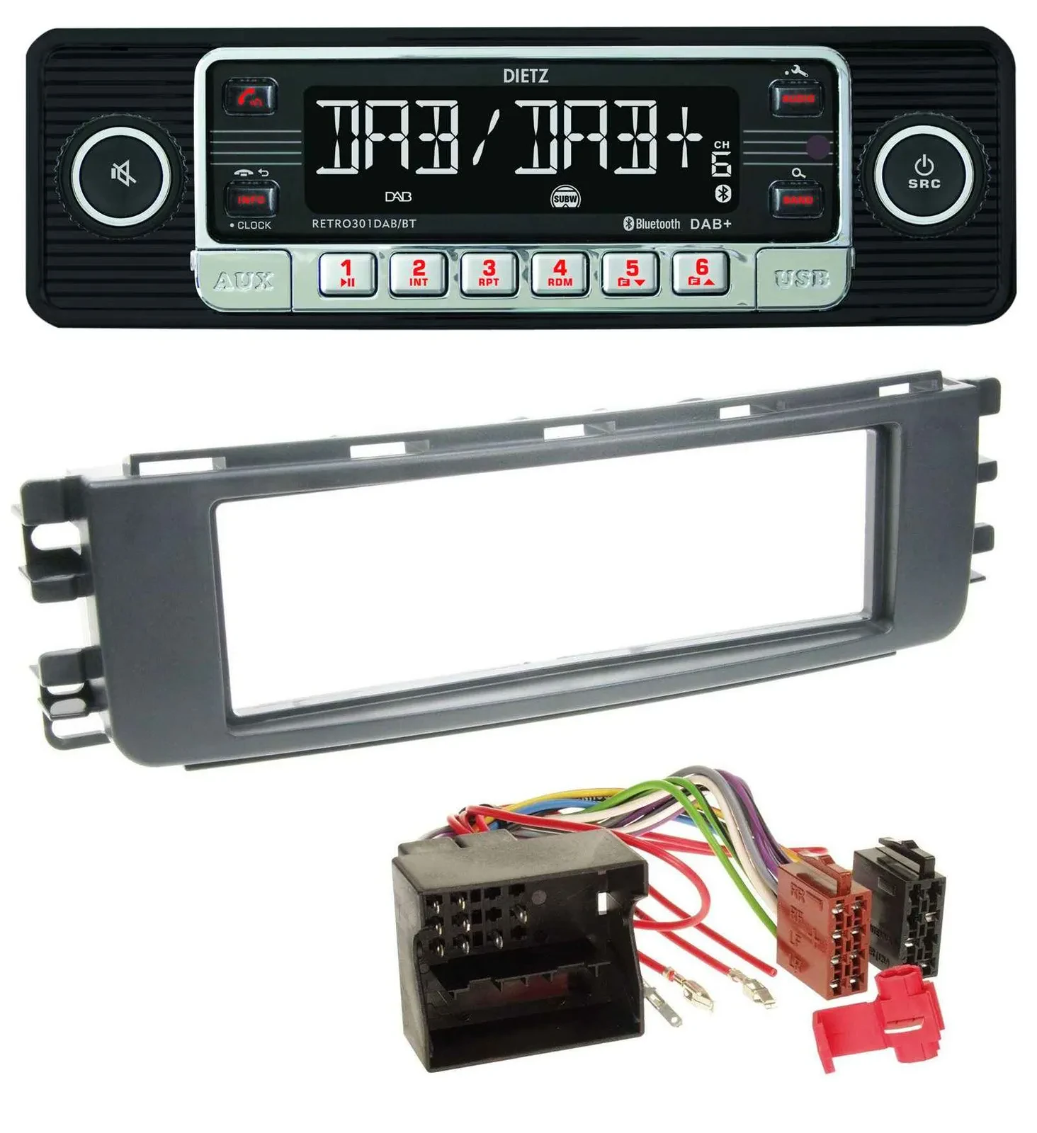 Автомагнитола Dietz USB DAB MP3 Bluetooth для Smart ForFour (454, 2004–2006)