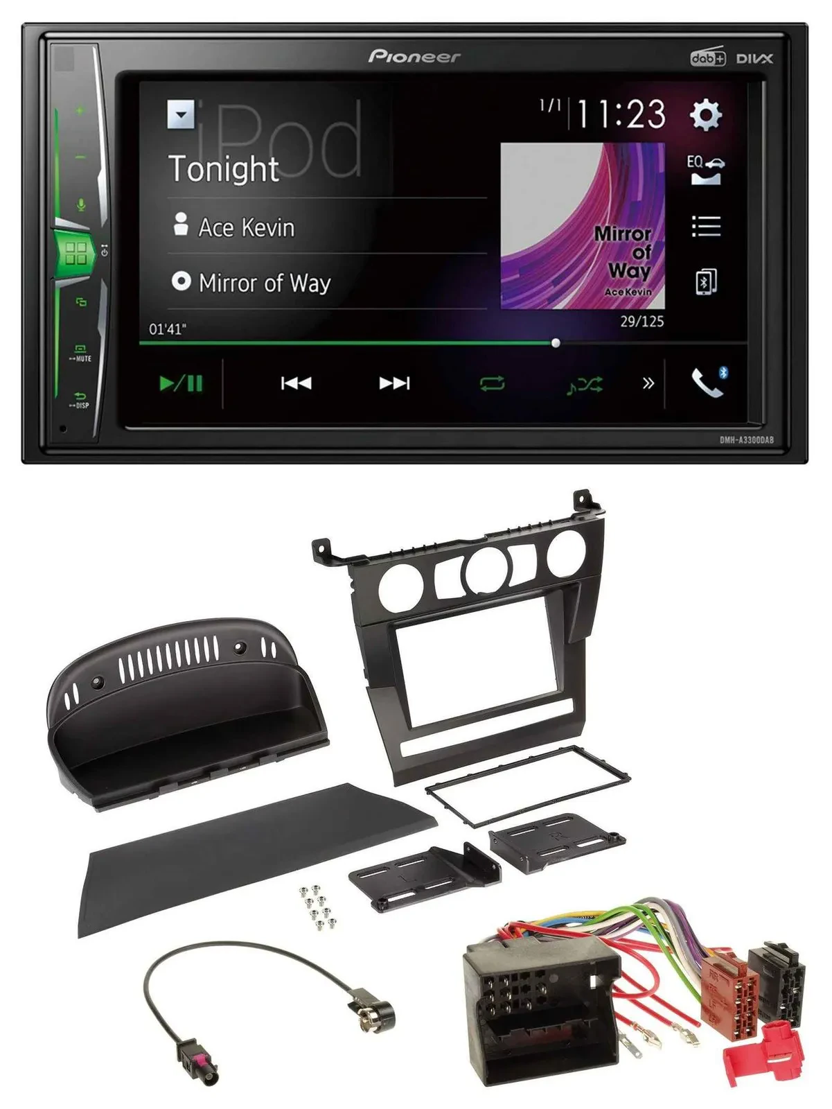 Pioneer 2DIN MP3 DAB USB Bluetooth Autoradio für BMW 5er (E60, 2003-2007)