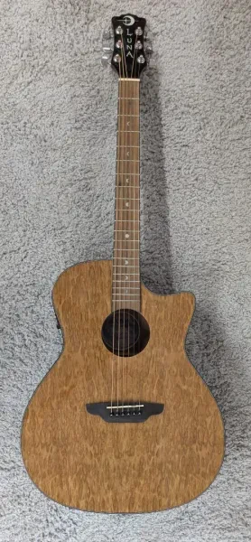 Luna GYP E EU GN Gypsy Eucalyptus Grand Concert Acoustic Electric Guitar - B stk