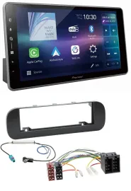 Pioneer Bluetooth USB DAB MP3 Autoradio für Fiat Panda (ab 2012) - schwarz
