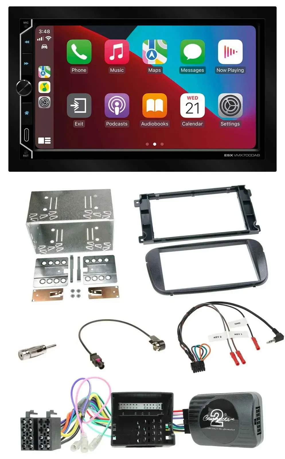 ESX 2DIN DAB USB Lenkrad Bluetooth Autoradio für Ford S-Max Mondeo Profi schwarz
