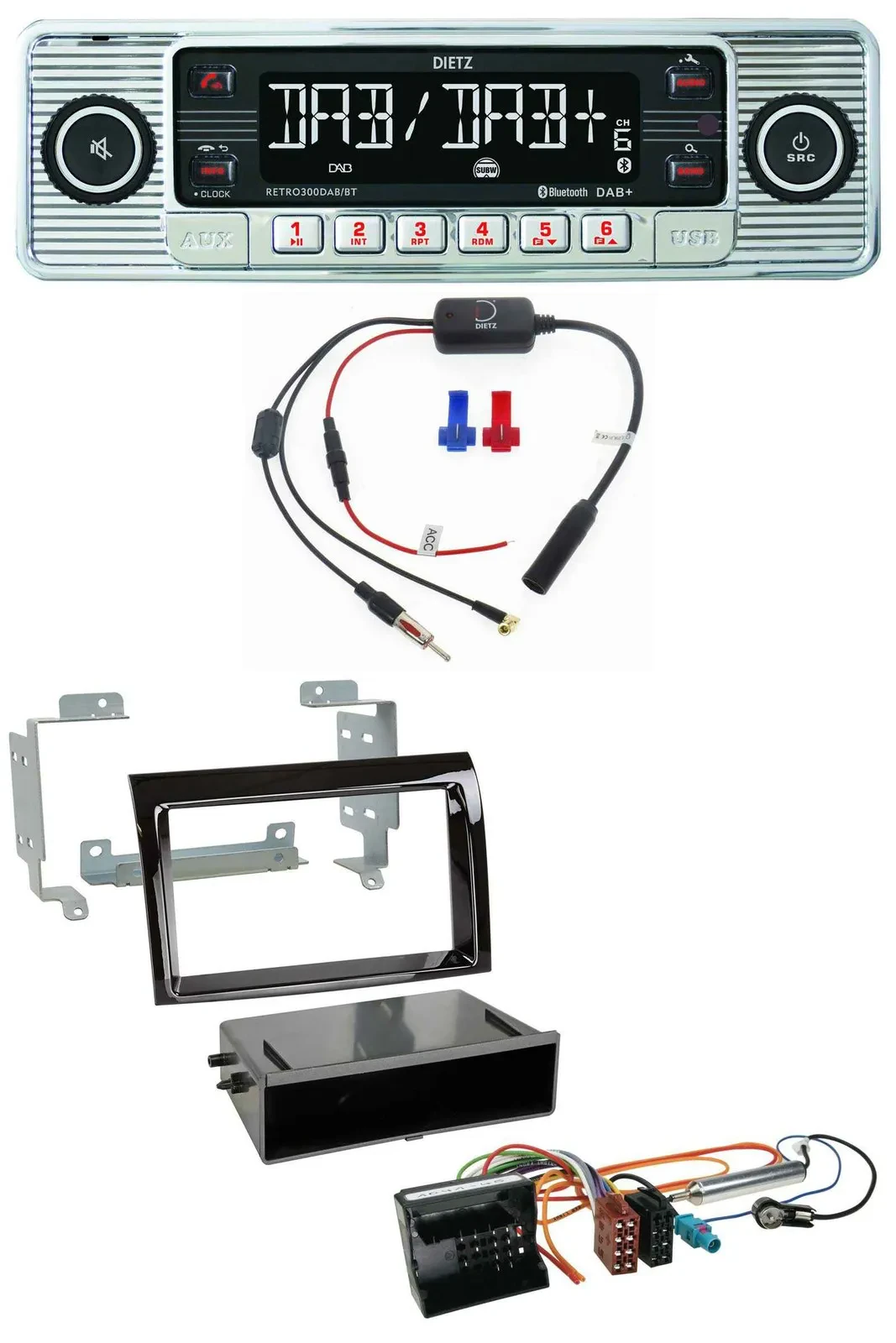 Dietz DAB USB MP3 Bluetooth Autoradio für Citroen Jumper 06-11 Quadlock piano sc