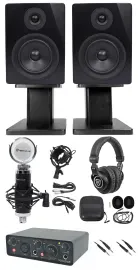 Rockville Home Studio Recroding Kit w/Interface+Monitors+Stands+Mic+Headphones