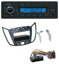 VDO AUX Bluetooth USB MP3 Autoradio für Ford C-Max / Kuga - dunkelgrau