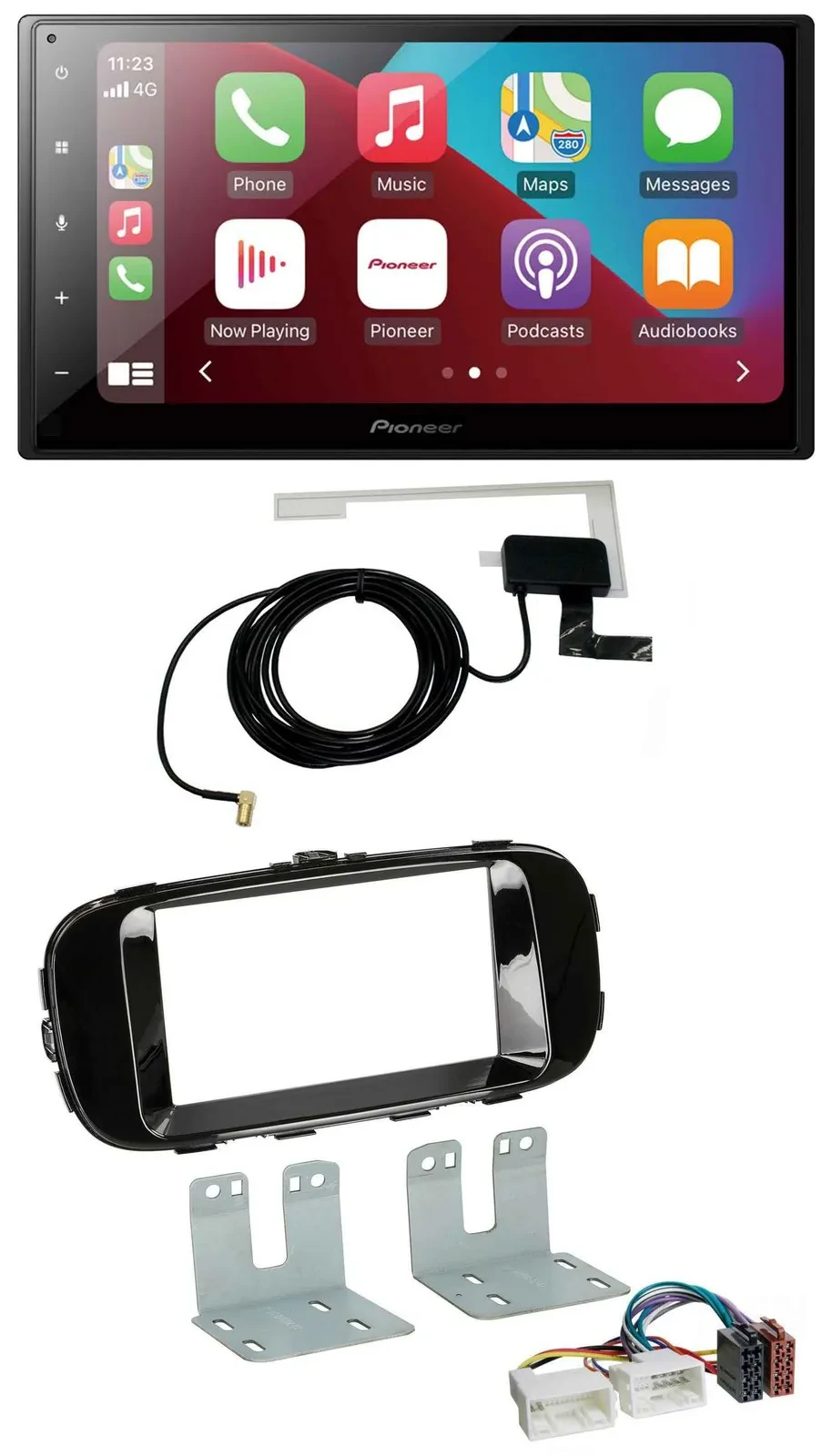 Автомагнитола Pioneer 2DIN, USB, Bluetooth, DAB, MP3, для Kia Soul PS (с 2014), чёрный глянец