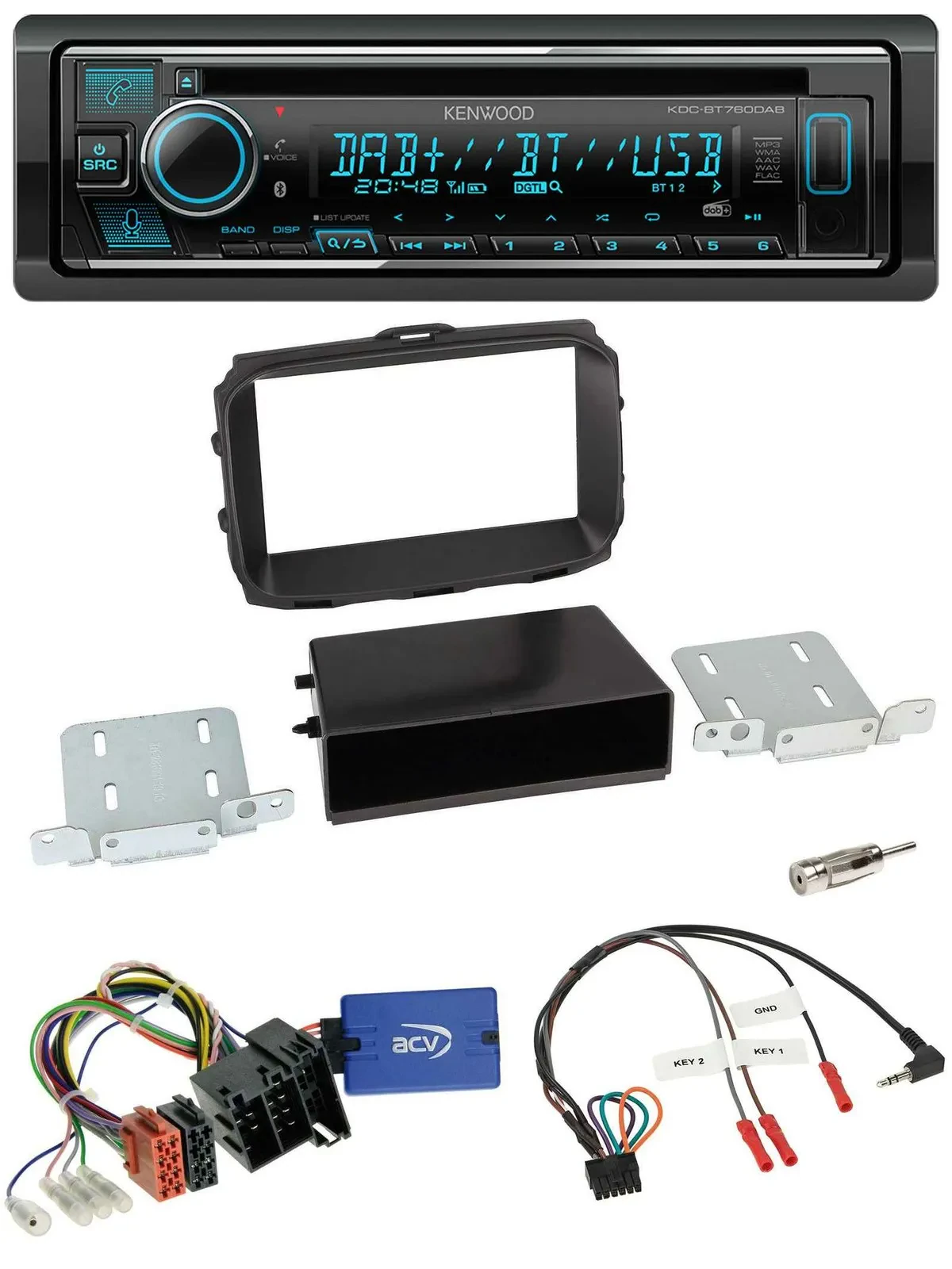 Kenwood Lenkrad Bluetooth DAB USB CD Autoradio für Alfa Romeo Giulietta 2013-202