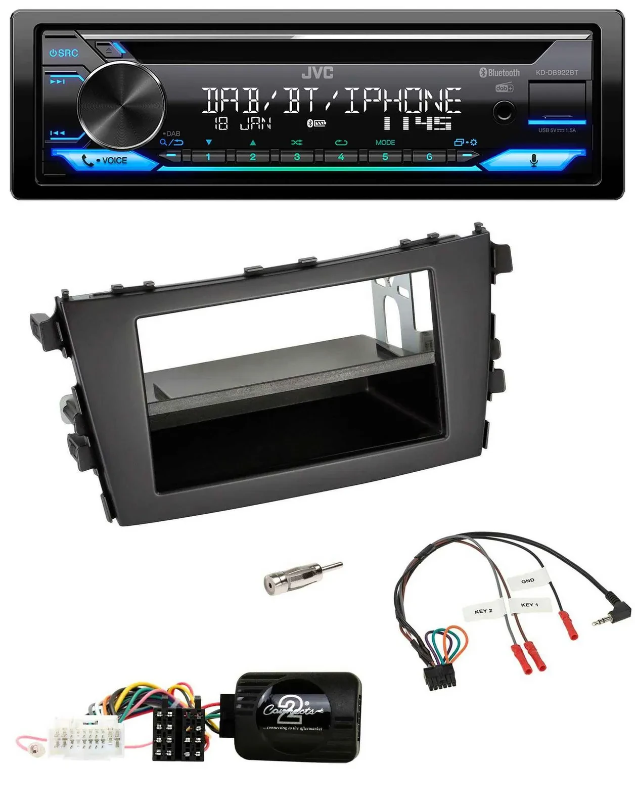 Автомагнитола JVC Bluetooth USB DAB CD для Suzuki Celerio LF (с 2014)