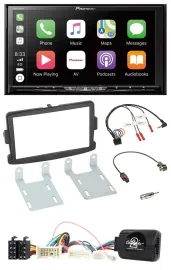 Pioneer 2DIN Lenkrad USB DAB DVD Bluetooth Autoradio für Dacia ab 2012 schwarz