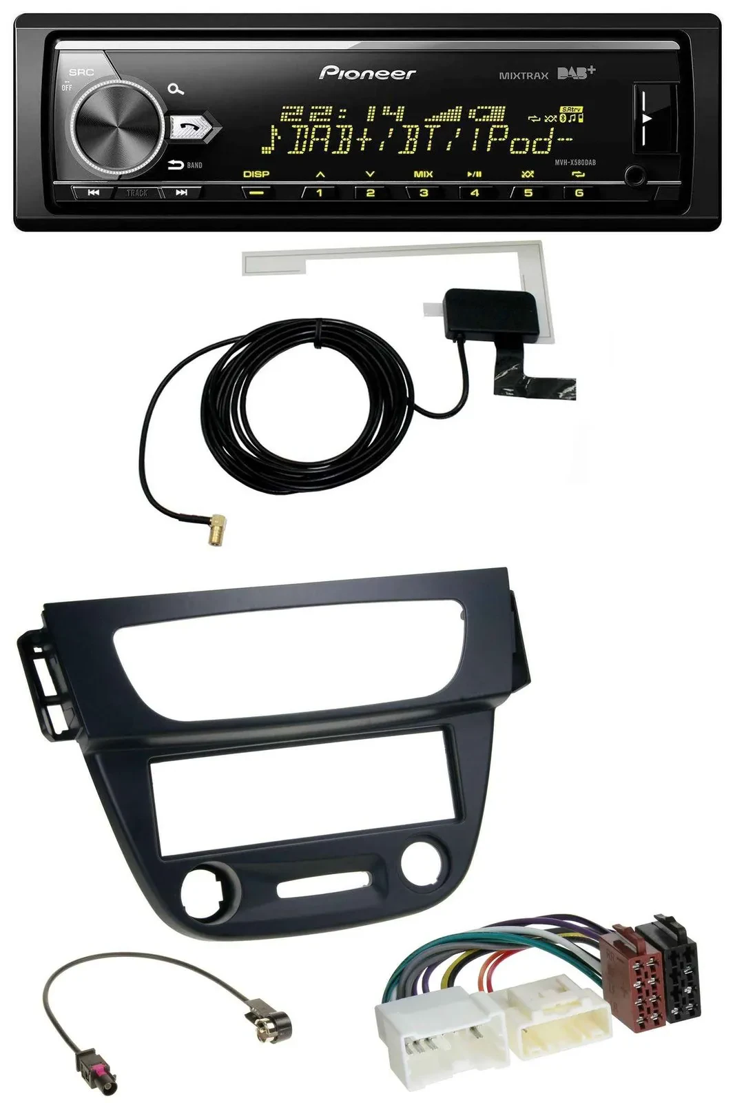 Автомагнитола Pioneer Bluetooth DAB USB MP3 для Renault Megane 3 (2009–2014) черная