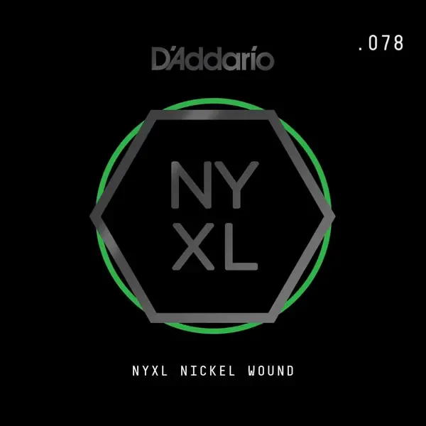 Струна для электрогитары D'Addario NYNW078 NYXL Nickel Wound Singles, сталь никелированная, калибр 78