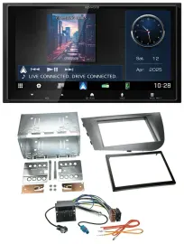 Автомагнитола Kenwood 2-DIN Bluetooth, USB, DAB, MP3, для Seat Leon 2005–2009, серебристая